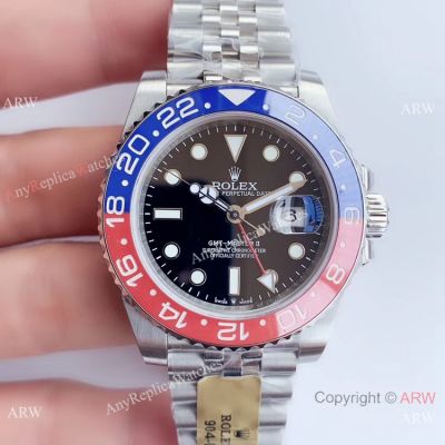 UN factory Rolex GMT-Master 2 Pepsi Bezel Watch UNF/904L/Swiss 3285